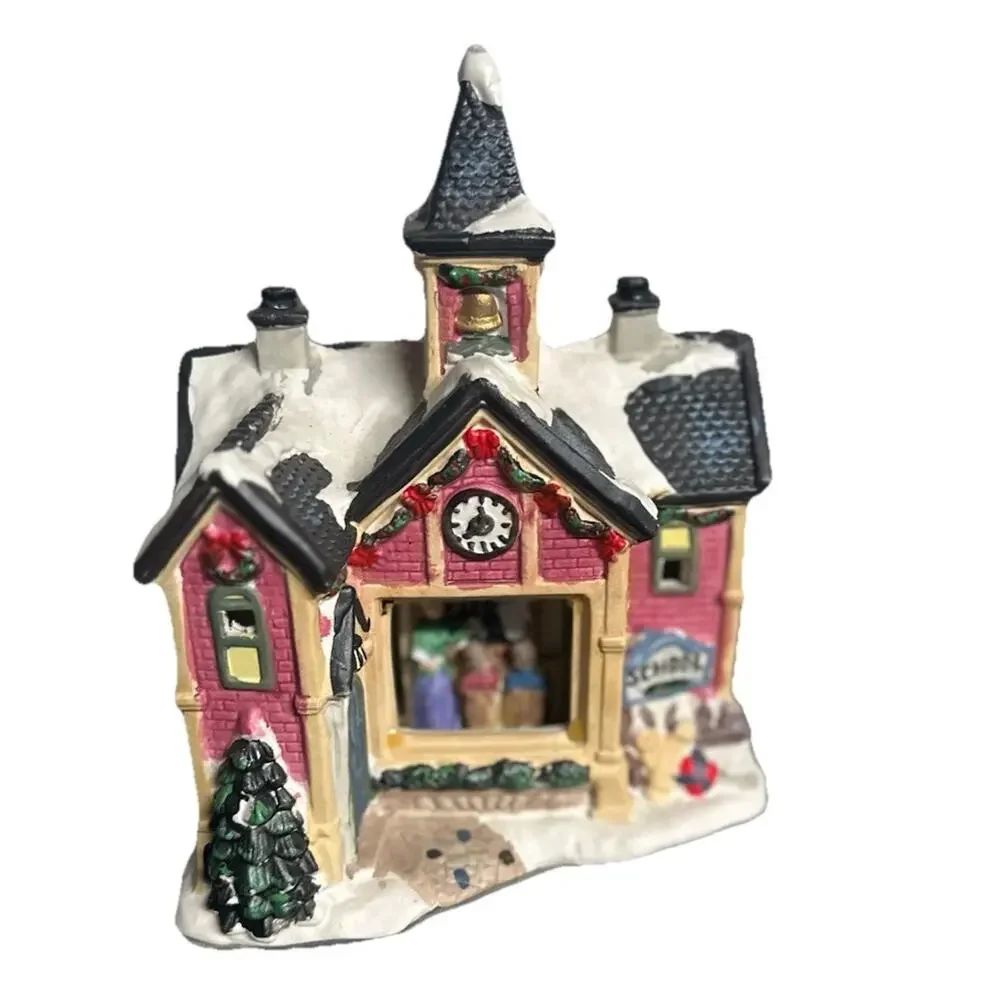 Illuminated Christmas Village School House - Holiday Decor